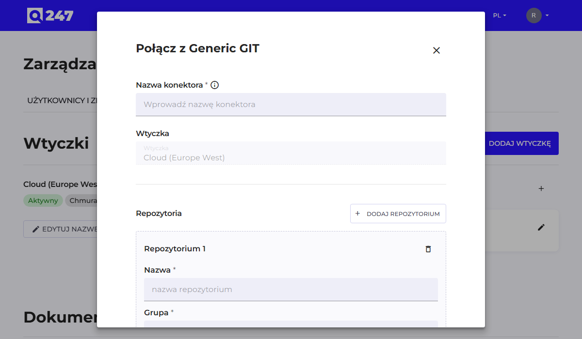 Generic GIT connector form