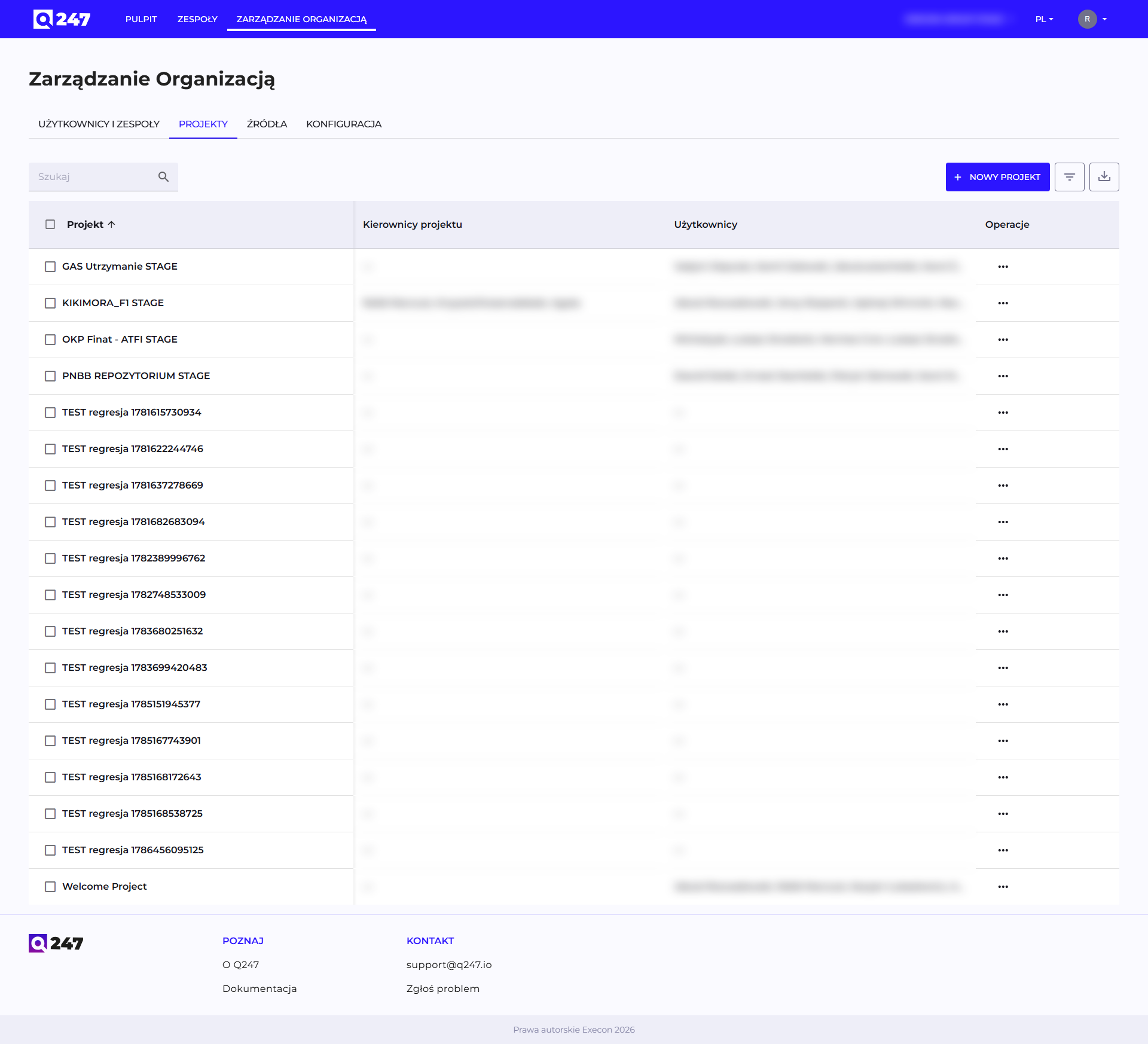 Project list